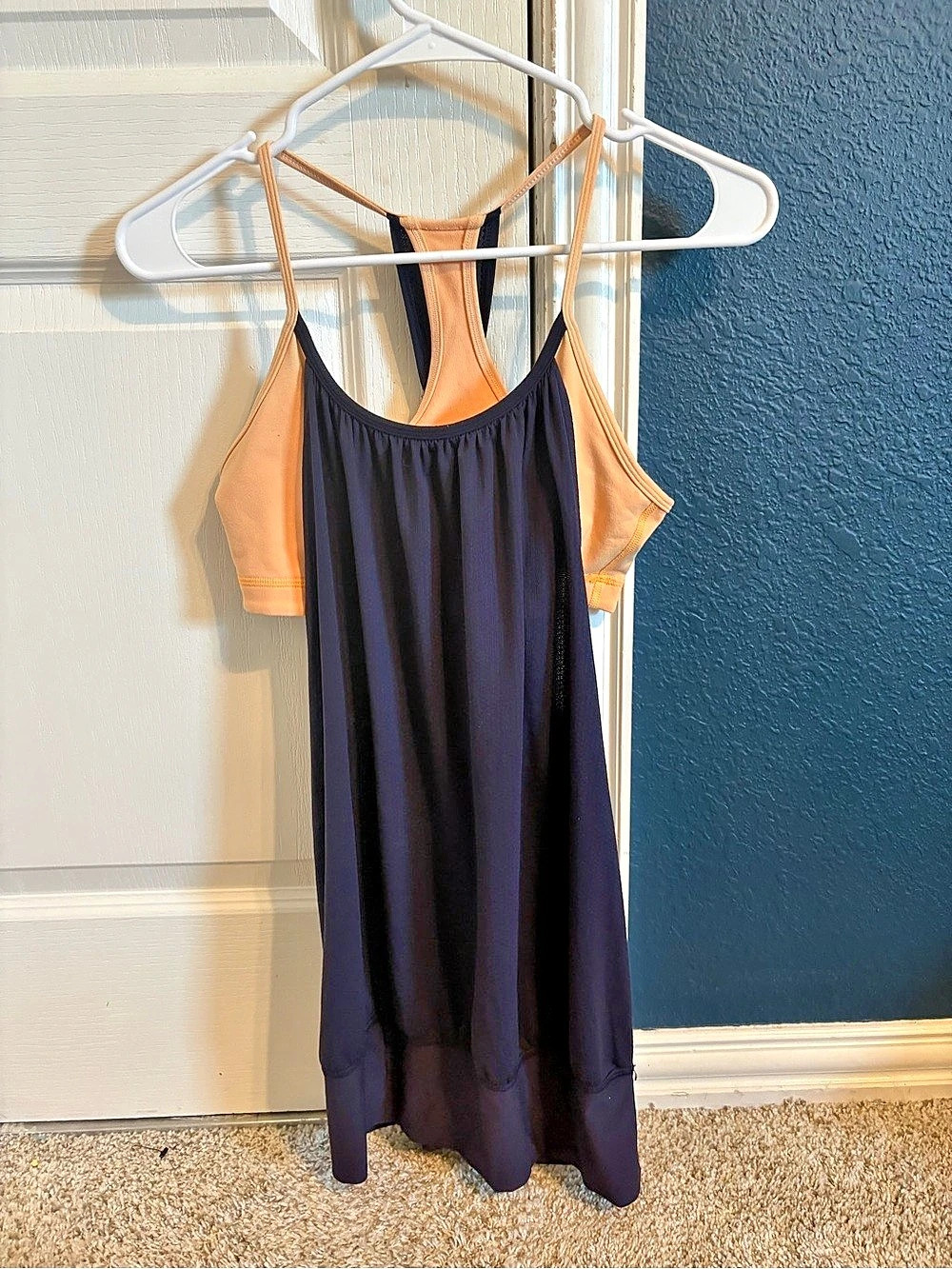 lululemon 2-in-1 Cut-Out Yoga Tank Top *A/B Cup Blue & Orange